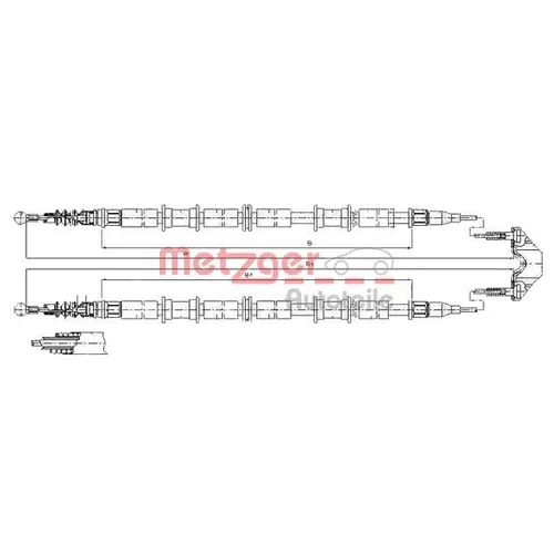 Ťažné lanko parkovacej brzdy METZGER 11.5865