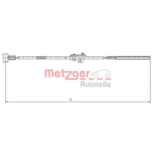 Ťažné lanko parkovacej brzdy 11.5932 /METZGER/ - obr. 1