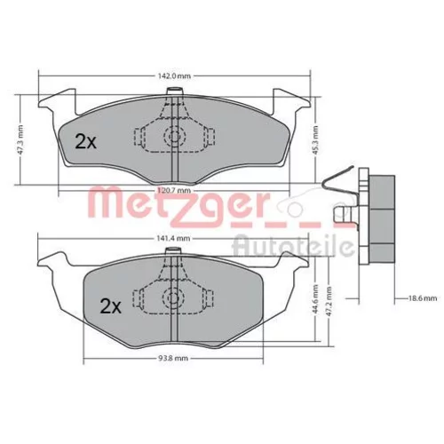 Sada brzdových platničiek kotúčovej brzdy METZGER 1170217