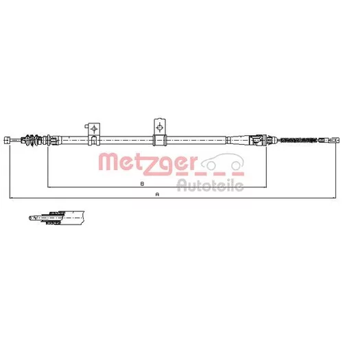 Ťažné lanko parkovacej brzdy 17.6032 /METZGER/