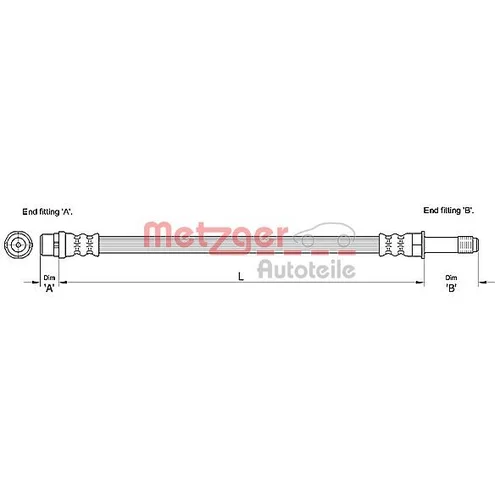 Brzdová hadica 4110282 /METZGER/