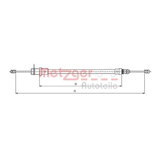 Ťažné lanko parkovacej brzdy METZGER 491.1