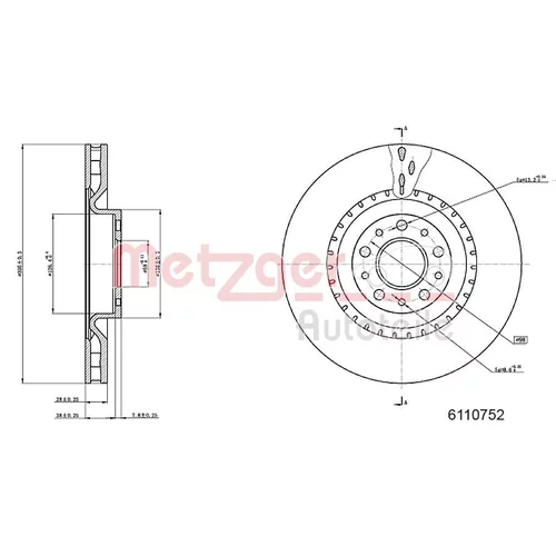 Brzdový kotúč METZGER 6110752