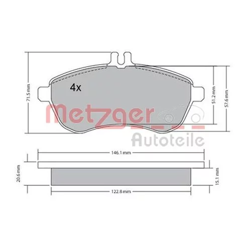 Sada brzdových platničiek kotúčovej brzdy 1170046 /METZGER/