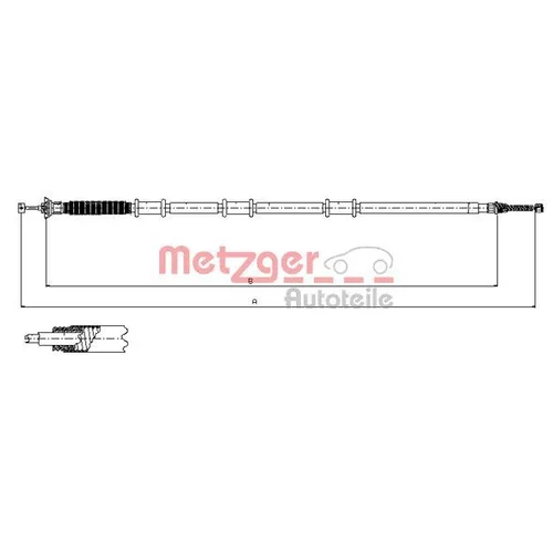 Ťažné lanko parkovacej brzdy METZGER 12.0735