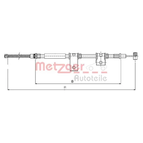 Ťažné lanko parkovacej brzdy METZGER 17.5016