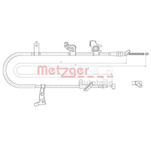 Ťažné lanko parkovacej brzdy METZGER 17.5060