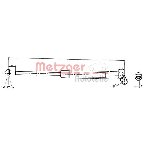 Pneumatická pružina, Batožinový/nákladný priestor 2110331 /METZGER/