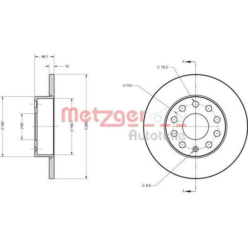 Brzdový kotúč METZGER 6110030