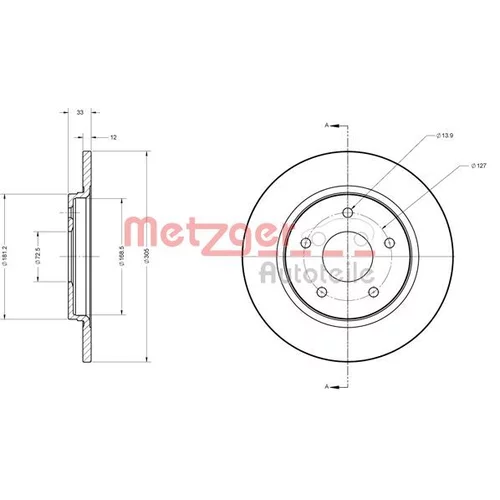 Brzdový kotúč 6110120 /METZGER/