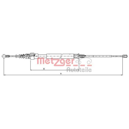 Ťažné lanko parkovacej brzdy METZGER 10.7625