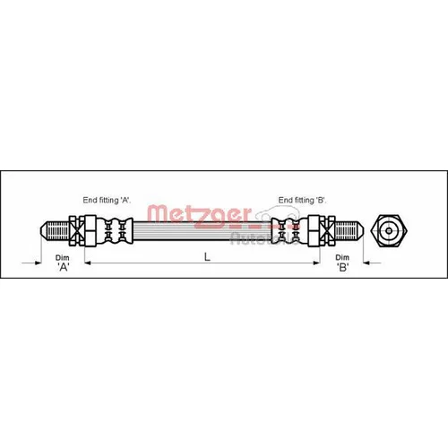 Brzdová hadica METZGER 4113254