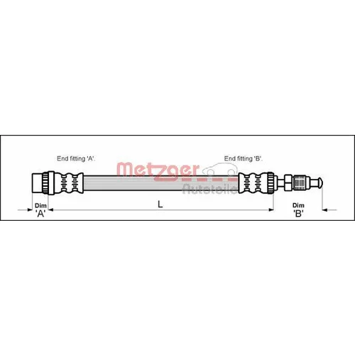Brzdová hadica METZGER 4114712