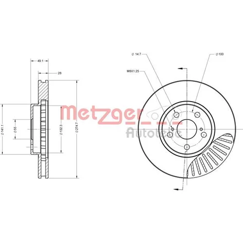 Brzdový kotúč METZGER 6110315