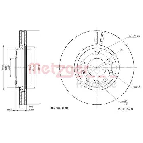 Brzdový kotúč METZGER 6110678