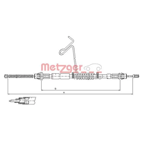 Ťažné lanko parkovacej brzdy METZGER 11.5666