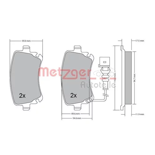 Sada brzdových platničiek kotúčovej brzdy METZGER 1170190