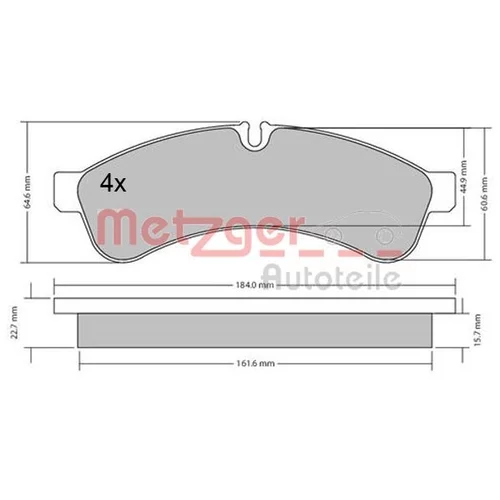 Sada brzdových platničiek kotúčovej brzdy 1170544 /METZGER/