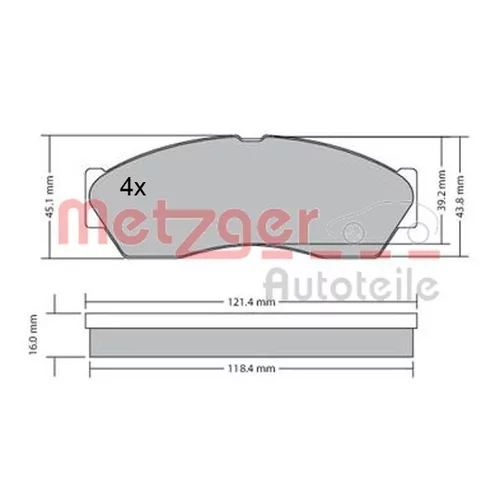 Sada brzdových platničiek kotúčovej brzdy 1170590 /METZGER/