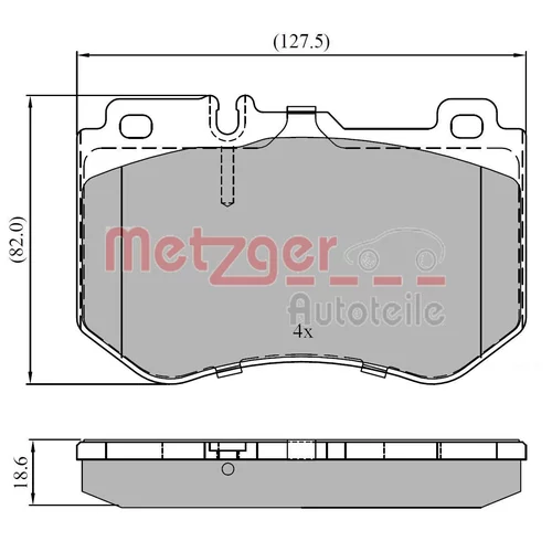 Sada brzdových platničiek kotúčovej brzdy 1170852 /METZGER/