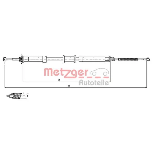 Ťažné lanko parkovacej brzdy METZGER 12.0701