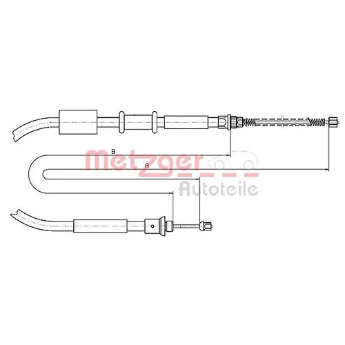 Ťažné lanko parkovacej brzdy METZGER 1281P2