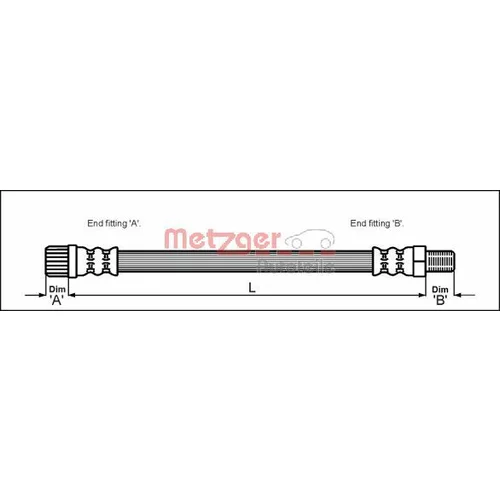 Brzdová hadica METZGER 4114667