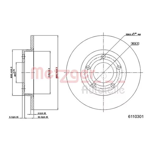 Brzdový kotúč METZGER 6110301