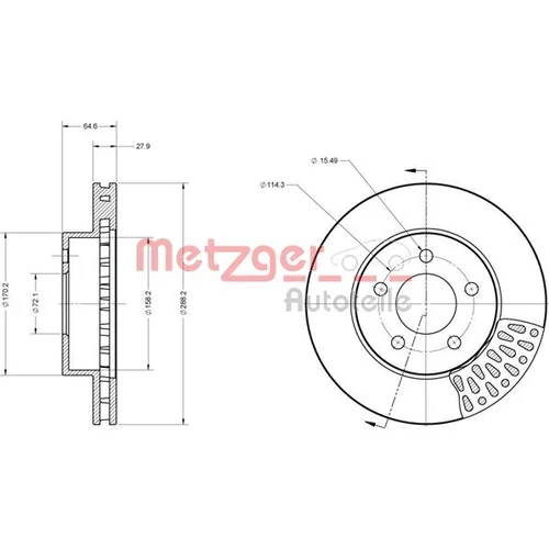 Brzdový kotúč METZGER 6110560