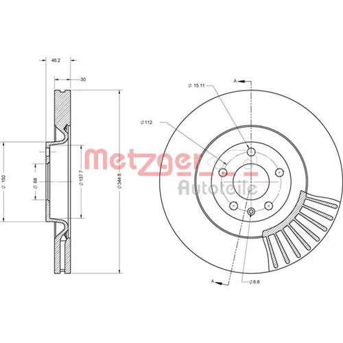 Brzdový kotúč METZGER 6110669