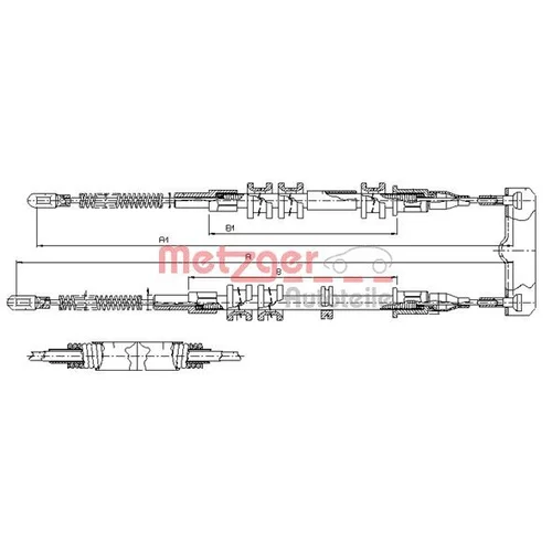 Ťažné lanko parkovacej brzdy 11.5755 /METZGER/