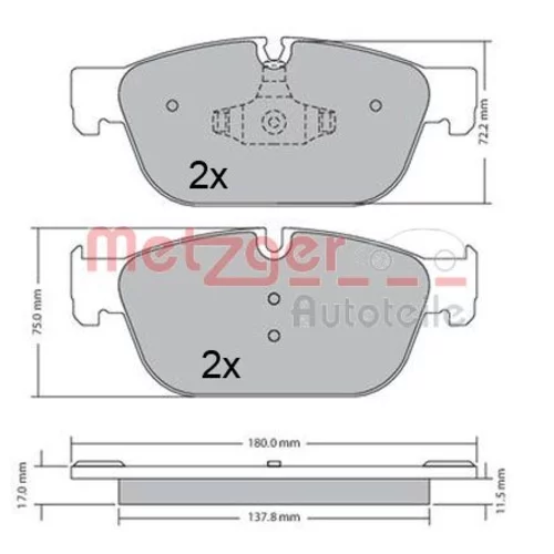 Sada brzdových platničiek kotúčovej brzdy 1170619 /METZGER/