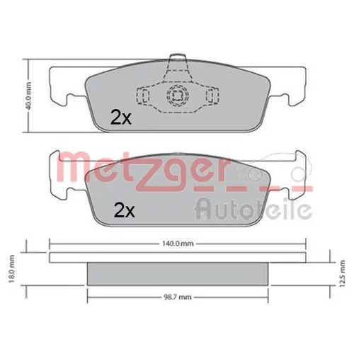 Sada brzdových platničiek kotúčovej brzdy METZGER 1170621
