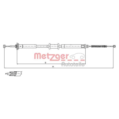 Ťažné lanko parkovacej brzdy METZGER 12.0715