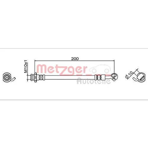 Brzdová hadica METZGER 4111954