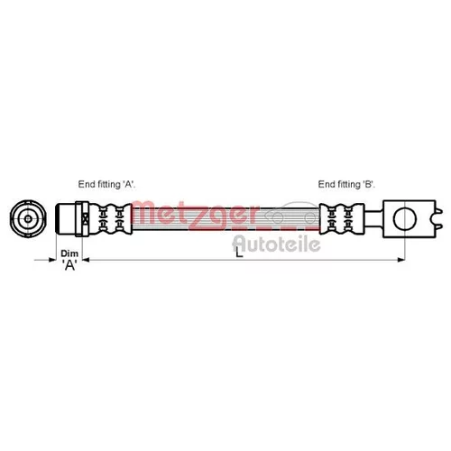 Brzdová hadica 4116213 /METZGER/ - obr. 1