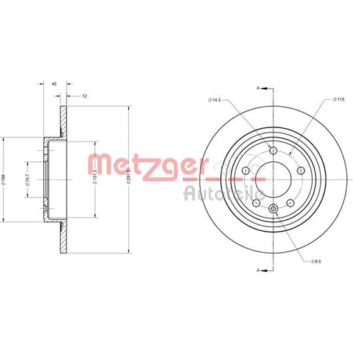 Brzdový kotúč 6110247 /METZGER/