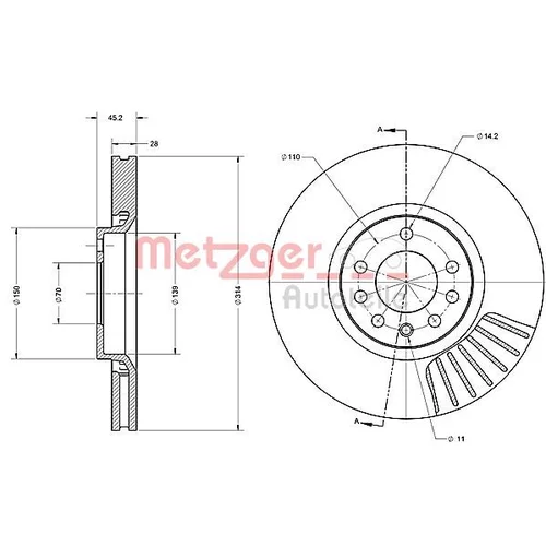 Brzdový kotúč METZGER 6110251
