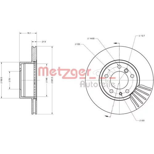 Brzdový kotúč METZGER 6110461