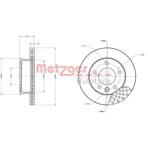 Brzdový kotúč METZGER 6110676