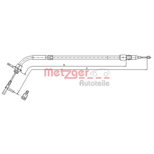Ťažné lanko parkovacej brzdy METZGER 10.9333