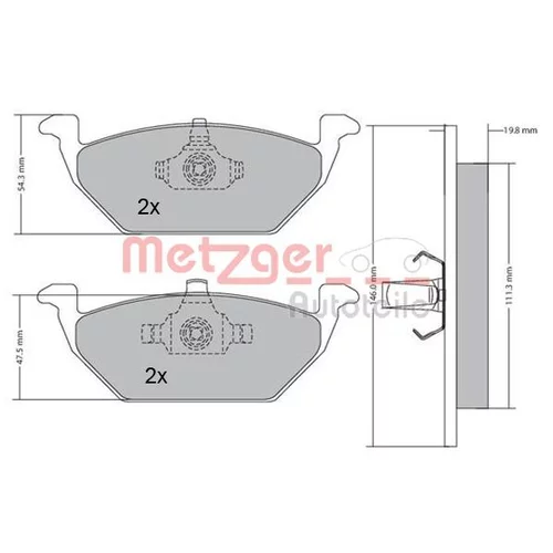 Sada brzdových platničiek kotúčovej brzdy METZGER 1170027