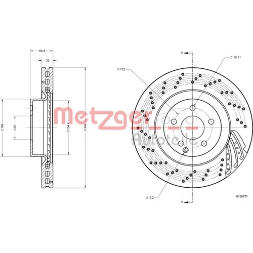 Brzdový kotúč 6110771 /METZGER/ - obr. 1