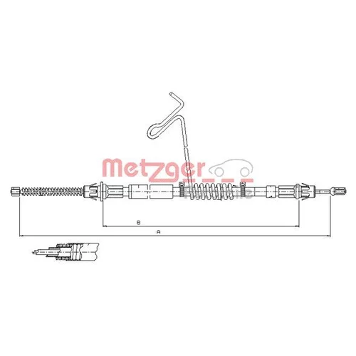 Ťažné lanko parkovacej brzdy METZGER 11.5574