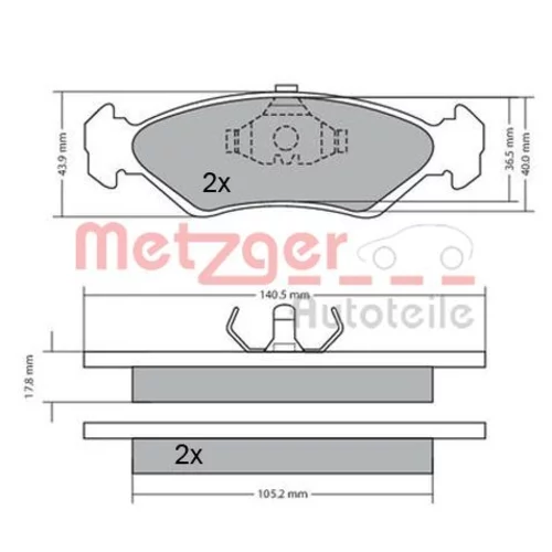 Sada brzdových platničiek kotúčovej brzdy METZGER 1170181