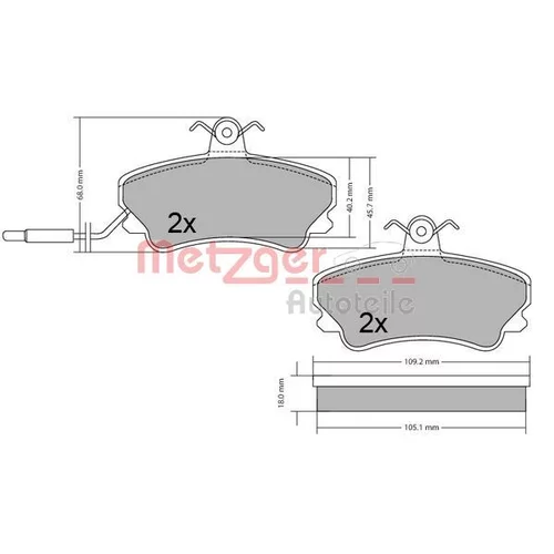 Sada brzdových platničiek kotúčovej brzdy METZGER 1170677