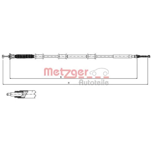 Ťažné lanko parkovacej brzdy METZGER 12.0737