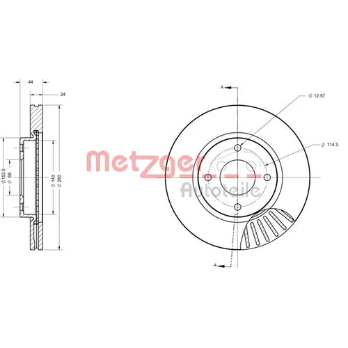 Brzdový kotúč 6110578 /METZGER/