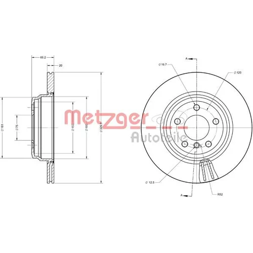 Brzdový kotúč METZGER 6110742