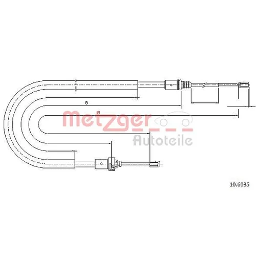 Ťažné lanko parkovacej brzdy METZGER 10.6035